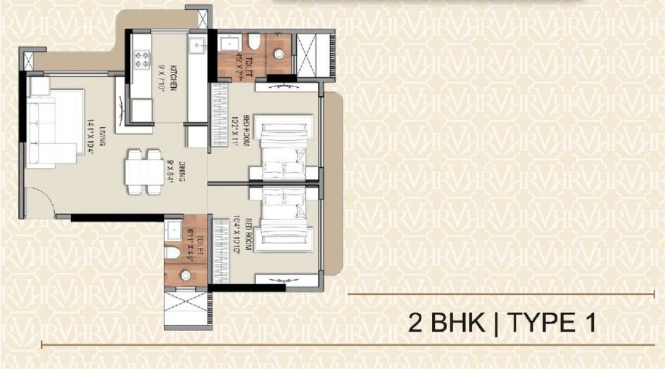 Ramdev-Veeral-Heights-Floor-Plan-2 BHK